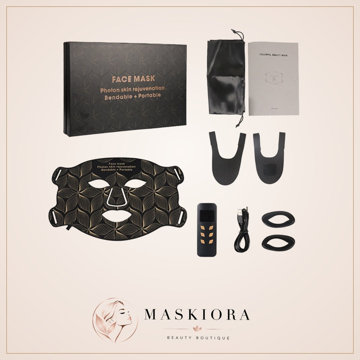 LED 8 Couleurs Masque Facial Et Cou Lumière Rouge Thérapie Proche Infrarouge Anti-Âge Rides Acné Pores Contrôle De L'Huile Peau Serrer Blanchir