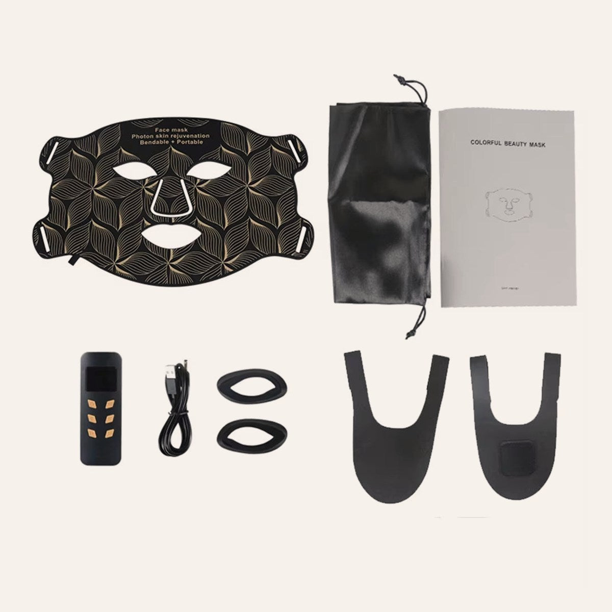 LED 8 Couleurs Masque Facial Et Cou Lumière Rouge Thérapie Proche Infrarouge Anti-Âge Rides Acné Pores Contrôle De L'Huile Peau Serrer Blanchir