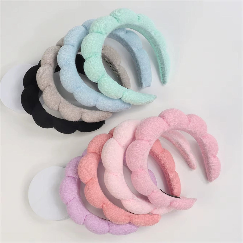 1/3 Pièces Mode Microfibre Lavage Bracelets Chouchous Gonflé Bandeau Spa Bulle Bandeau Pour Laver Le Visage Maquillage Douche Soins De La Peau