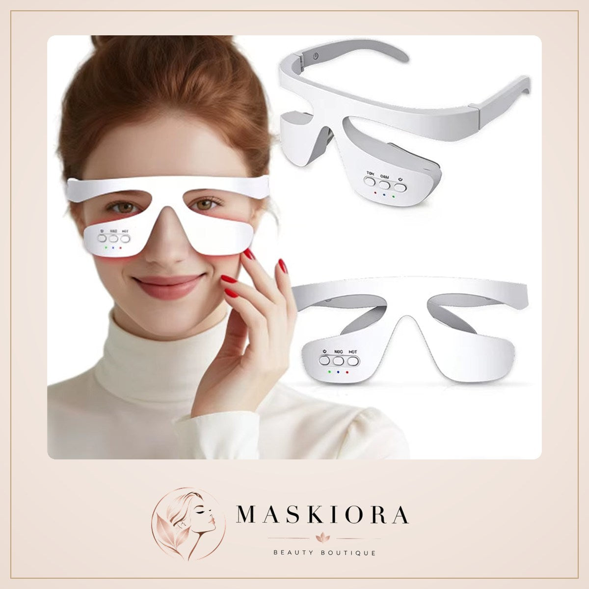 Masseur Oculaire Intelligent 3D À Lumière Rouge Pour La Fatigue Oculaire, Les Cernes, La Relaxation Sous Les Yeux, Lunettes De Massage, Appareil De Beauté