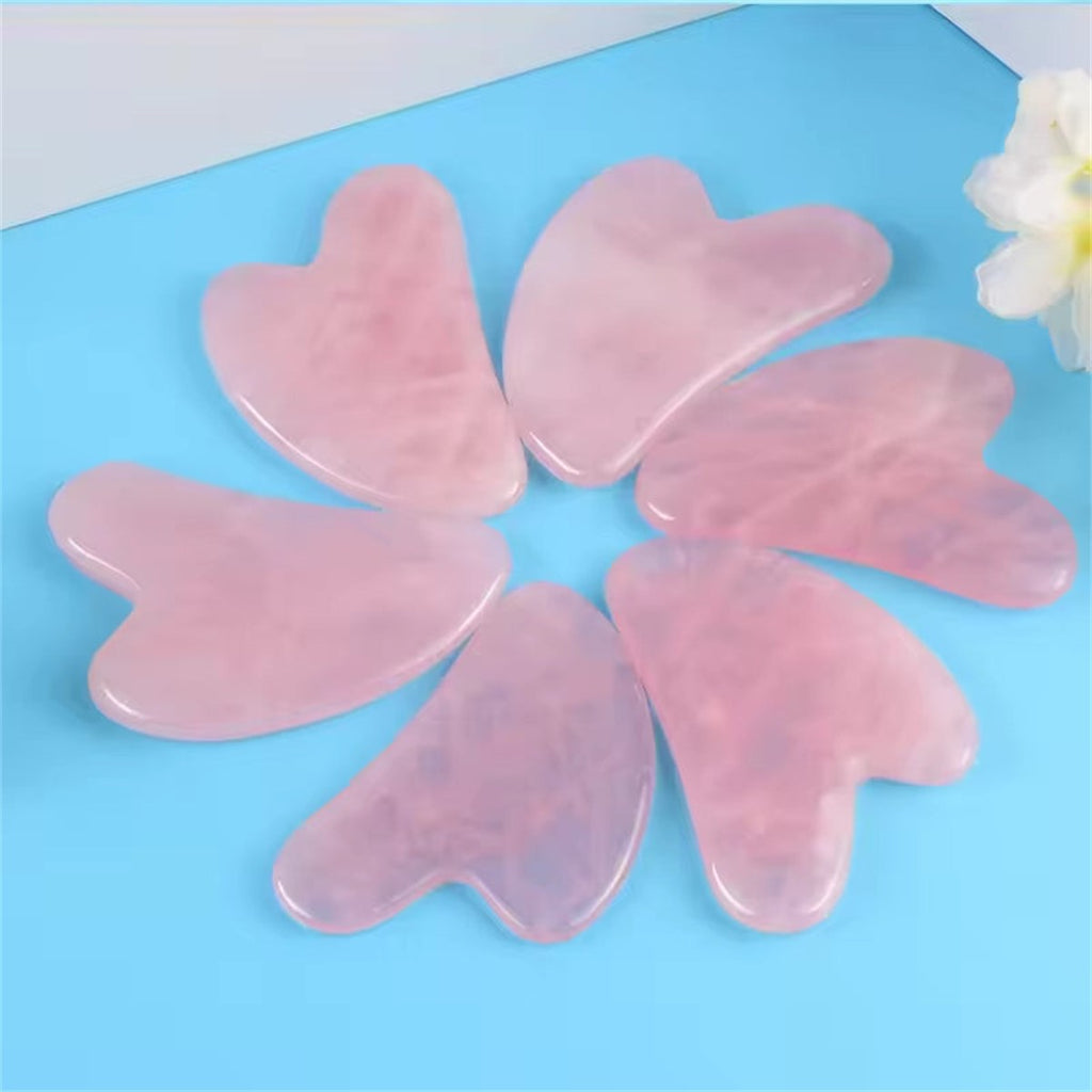 Natural Beeswax Gua Sha Scraper Board Massage Rose Quartz Jade Guasha for Face Neck Skin Lifting Wrinkle Remover SPA Beauty Care