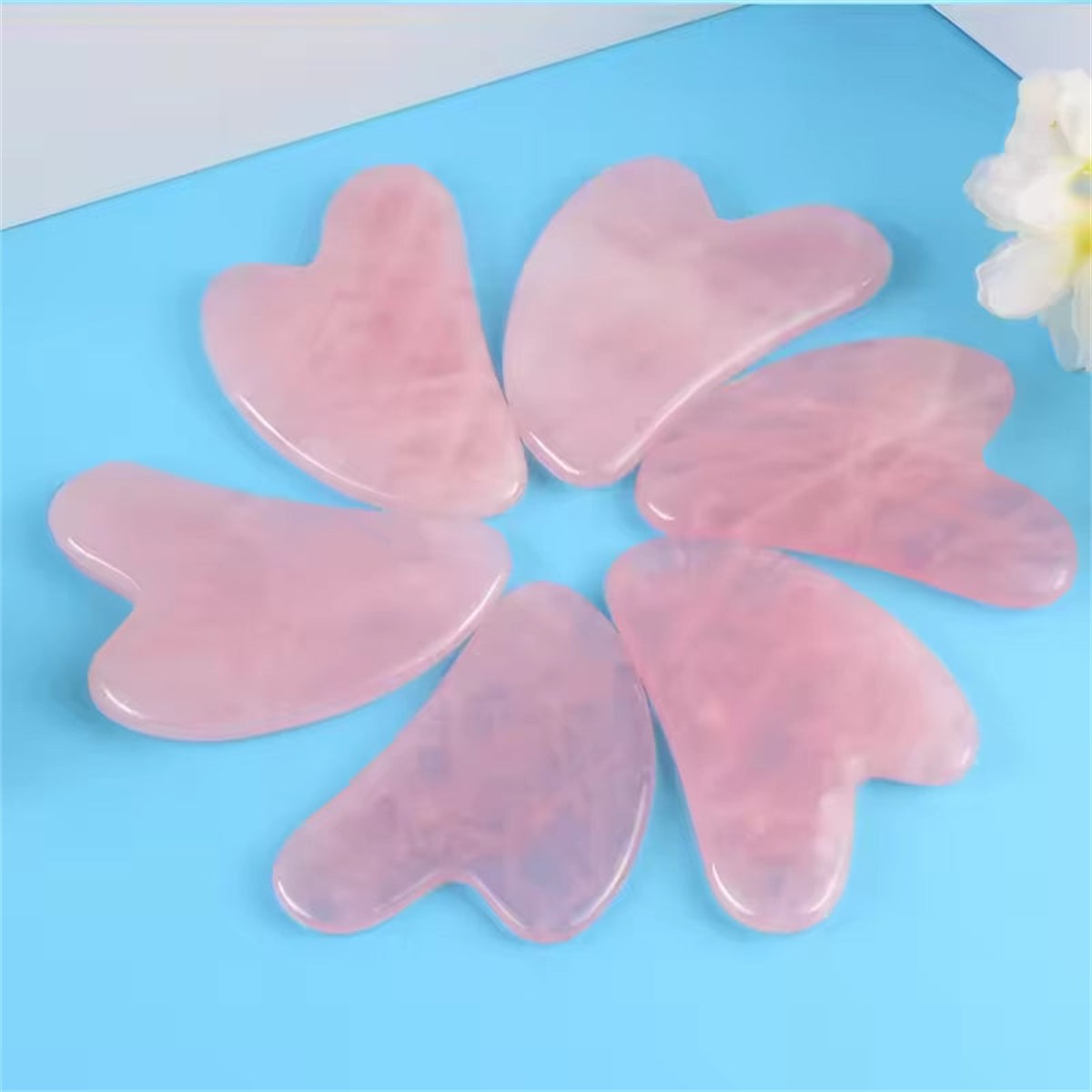 Natural Beeswax Gua Sha Scraper Board Massage Rose Quartz Jade Guasha for Face Neck Skin Lifting Wrinkle Remover SPA Beauty Care