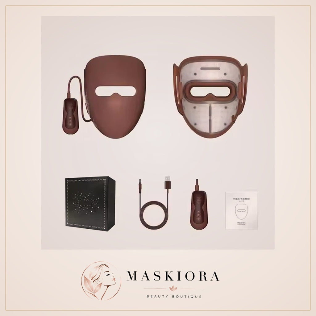 Masque Facial À Photons LED 320 Perles, Silicone 4D, Lumière Rouge, Rajeunissement De La Peau, Anti-Rides, Anti-Acné, Soin De Beauté Du Visage
