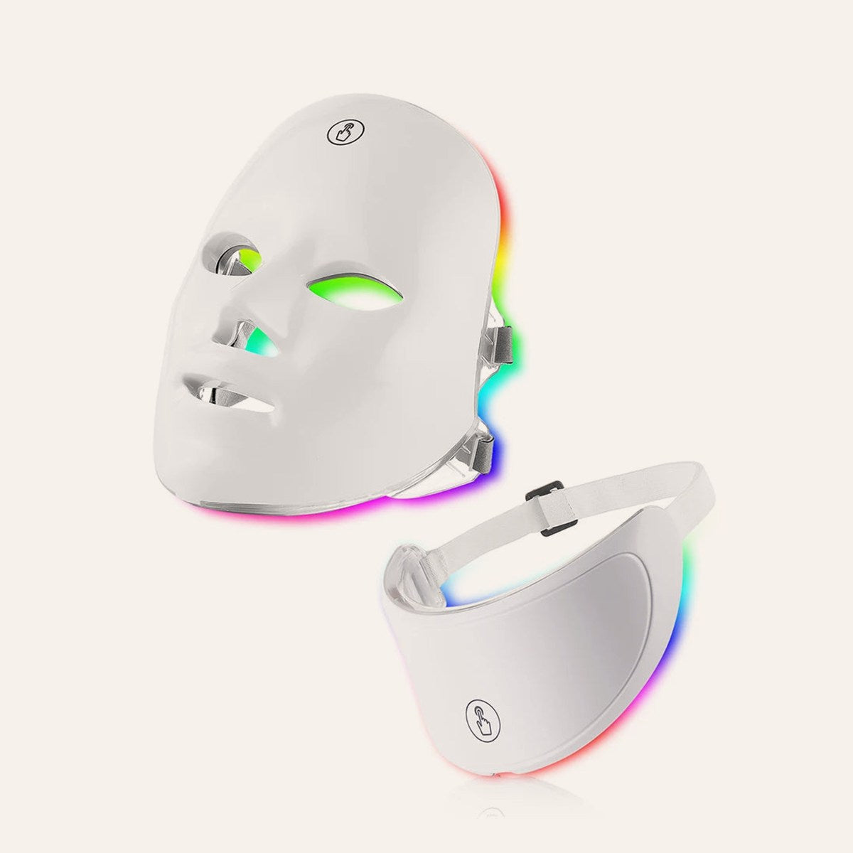 Machine De Beauté Du Visage Et Du Cou, Masque Facial LED, Masque De Cou À Photon Avec 7 Couleurs, Masseur De Soins De La Peau