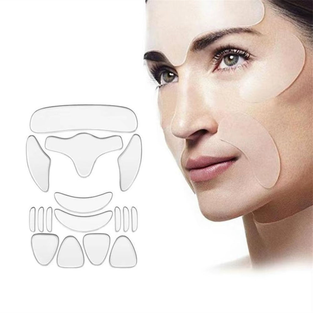Ensemble De Patchs Faciaux Réutilisables En Silicone, 16 Pièces, Patchs Anti-Rides Pour Le Visage, Le Cou, Le Front, Les Yeux, Les Joues, La Poitrine, Outils De Beauté