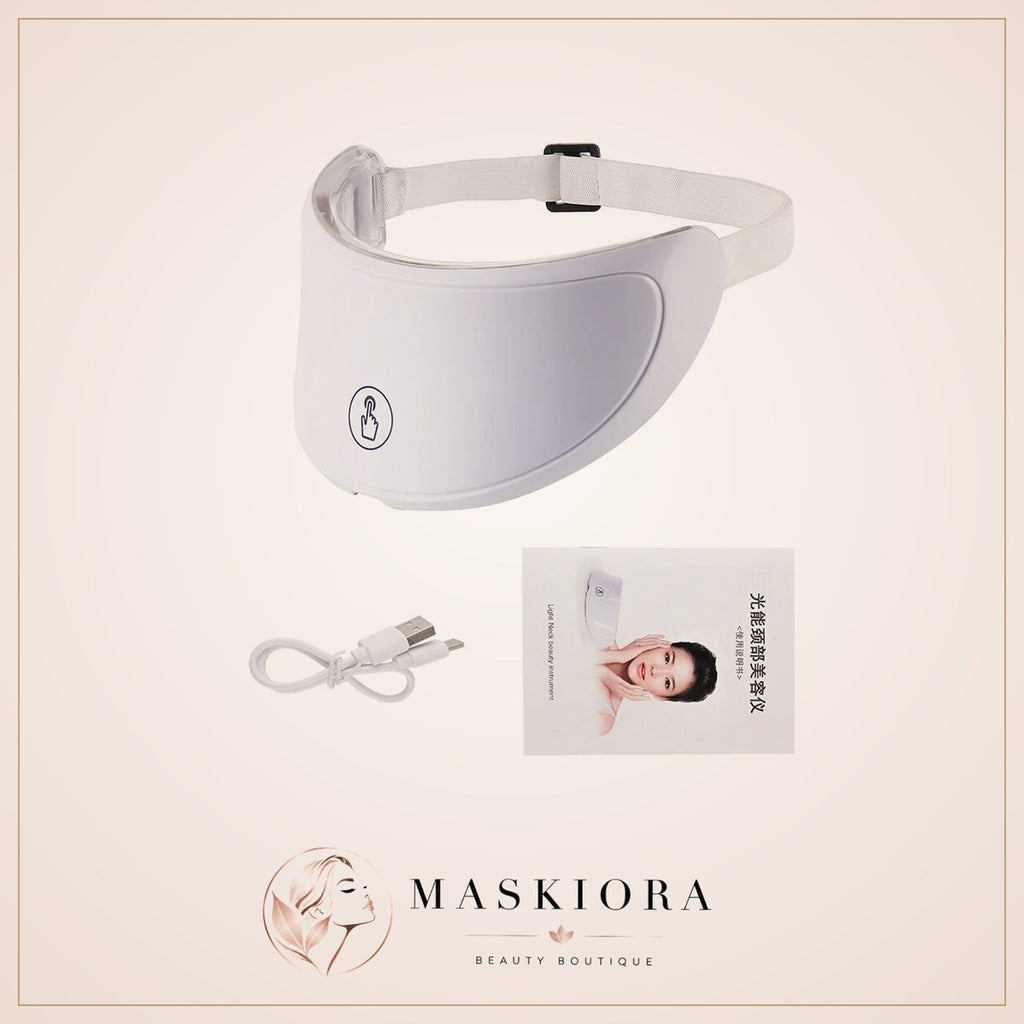 Machine De Beauté Du Visage Et Du Cou, Masque Facial LED, Masque De Cou À Photon Avec 7 Couleurs, Masseur De Soins De La Peau