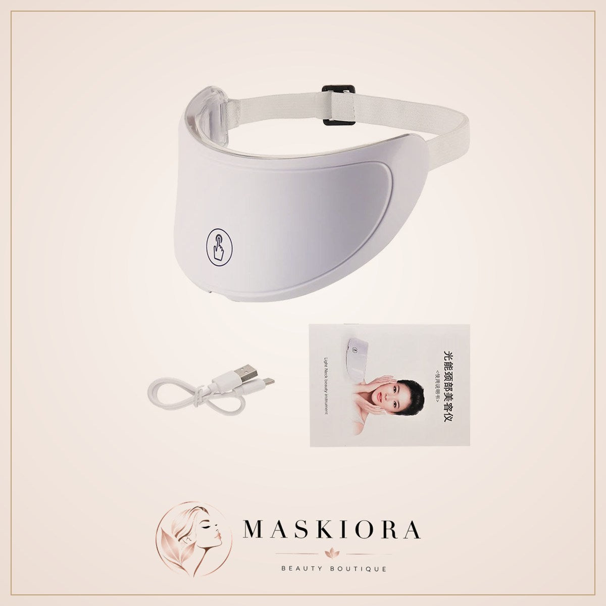 Machine De Beauté Du Visage Et Du Cou, Masque Facial LED, Masque De Cou À Photon Avec 7 Couleurs, Masseur De Soins De La Peau