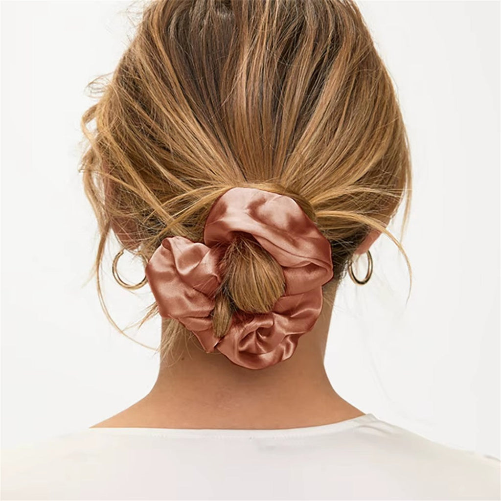 Chouchous En Soie De Mûrier 100%, Bande De Caoutchouc Élastique, Attaches Pour Cheveux, Grandes Cordes De Gomme, Porte-Queue De Cheval Pour Femmes Et Filles, 19 Mamans