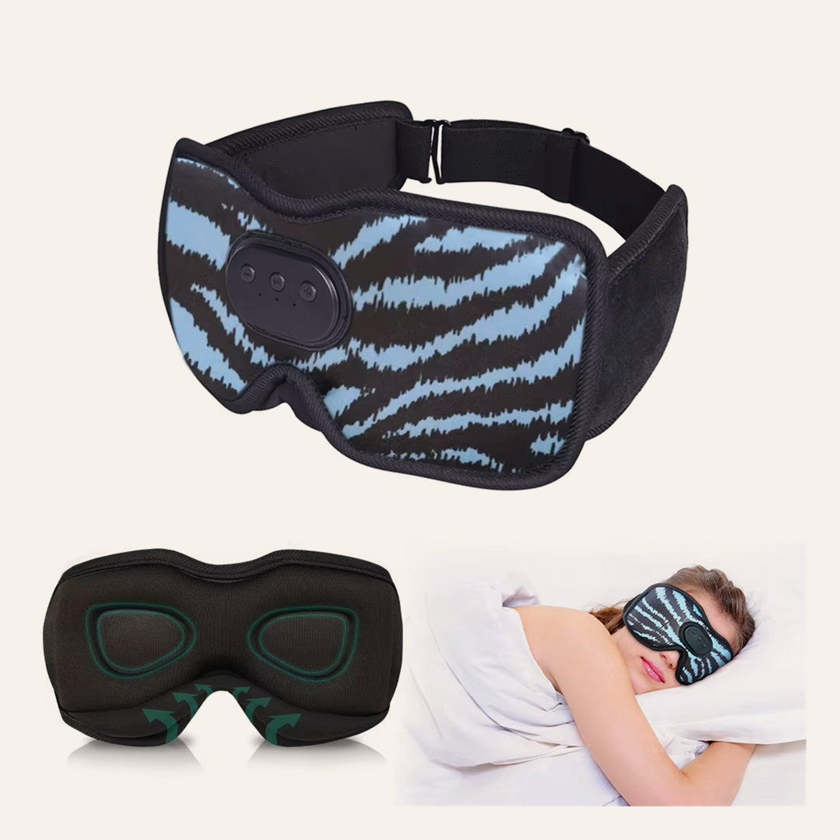 Casque De Masque Pour Les Yeux De Sommeil Bluetooth Haut De Gamme - Mélange De Casque De Sommeil 3D Innovation Pour Le Sommeil Sonore Masque Pour Les Yeux Bluetooth
