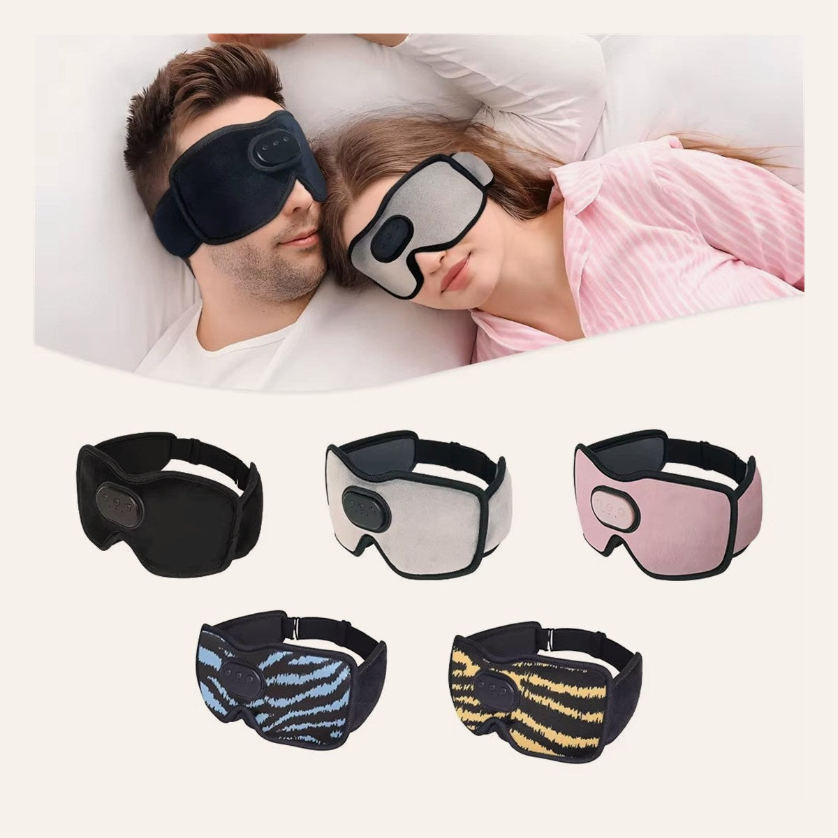 Casque De Masque Pour Les Yeux De Sommeil Bluetooth Haut De Gamme - Mélange De Casque De Sommeil 3D Innovation Pour Le Sommeil Sonore Masque Pour Les Yeux Bluetooth