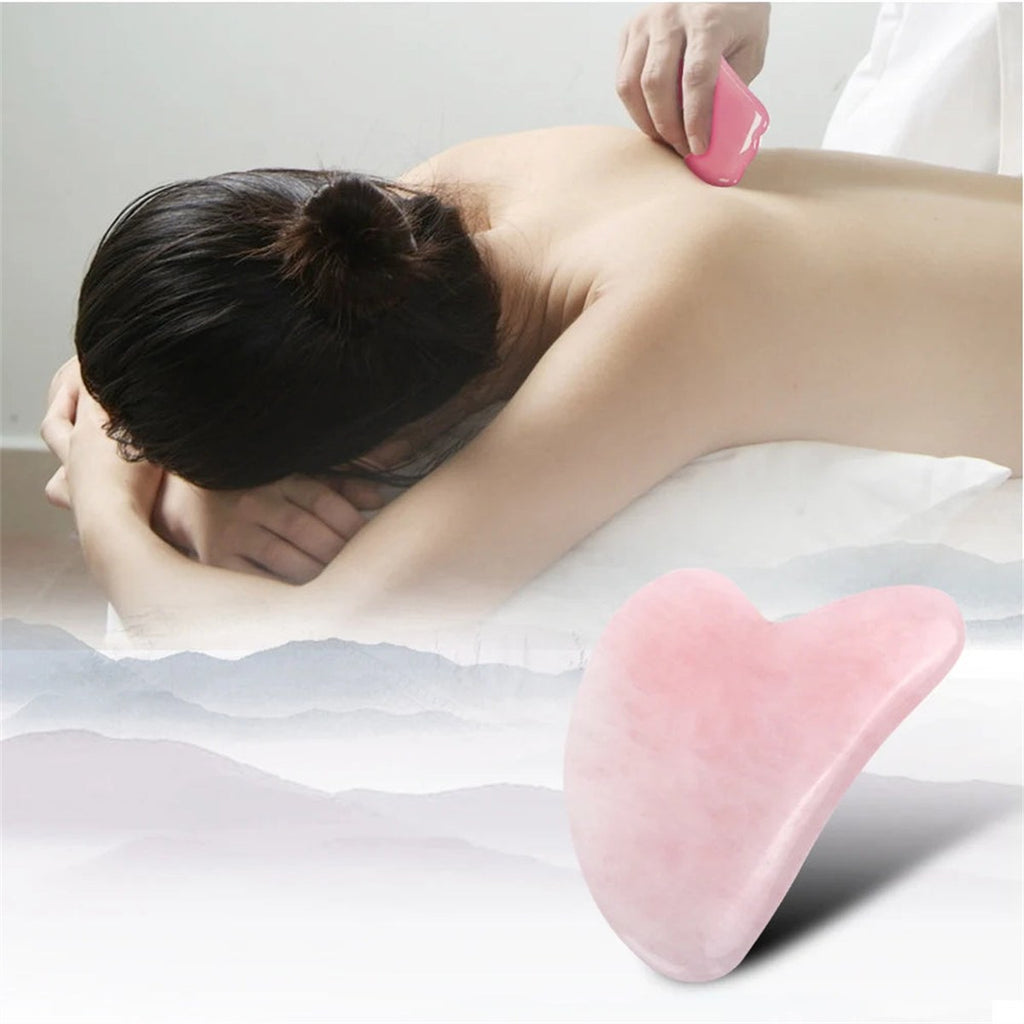 Natural Beeswax Gua Sha Scraper Board Massage Rose Quartz Jade Guasha for Face Neck Skin Lifting Wrinkle Remover SPA Beauty Care