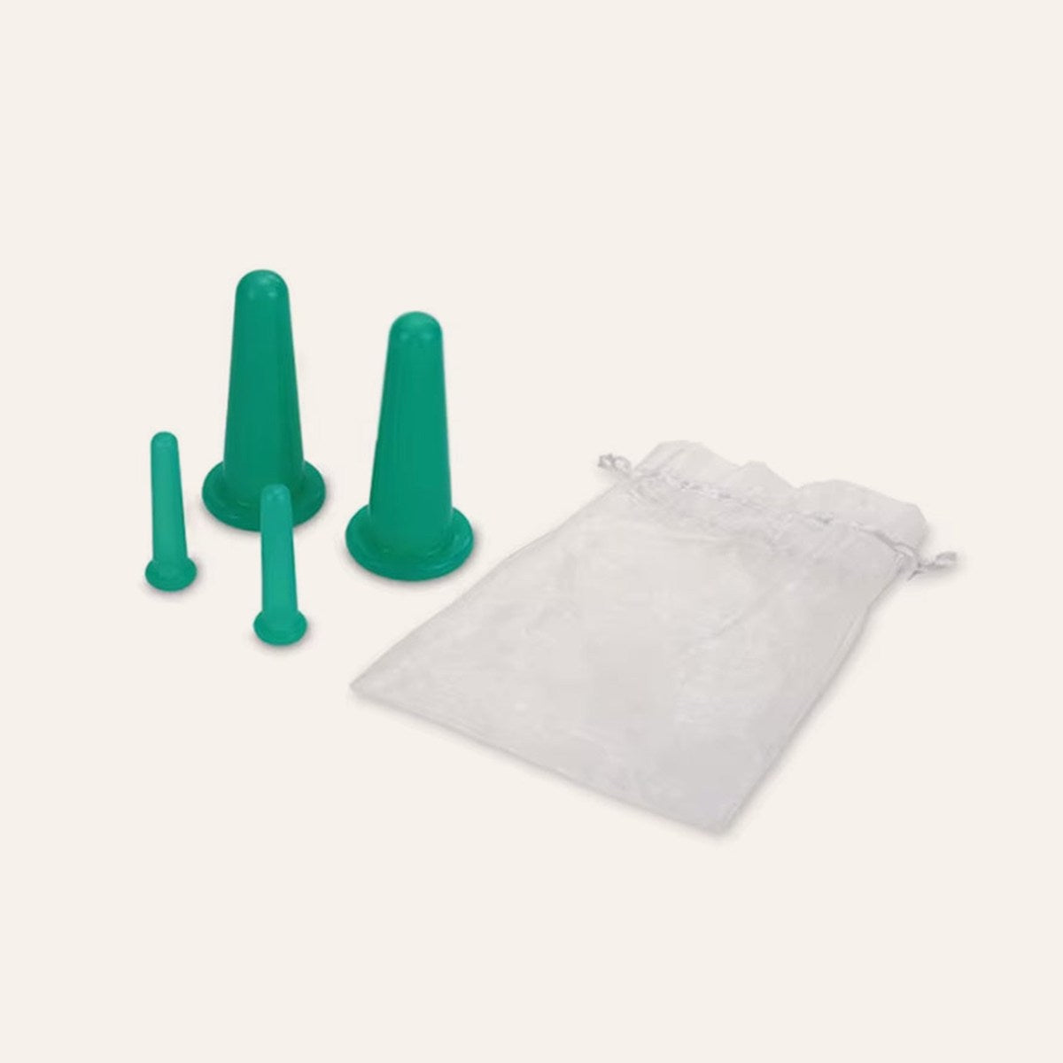 Ensemble De Ventouses Faciales En Silicone, Kit De Tasses De Massage Sous Vide, Tasse De Massage Du Visage En Silicone Naturel, Outil De Beauté Anti-Âge 4 Pièces
