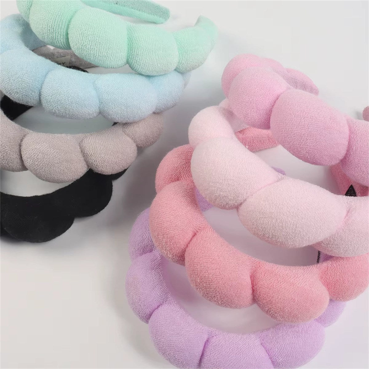 1/3 Pièces Mode Microfibre Lavage Bracelets Chouchous Gonflé Bandeau Spa Bulle Bandeau Pour Laver Le Visage Maquillage Douche Soins De La Peau