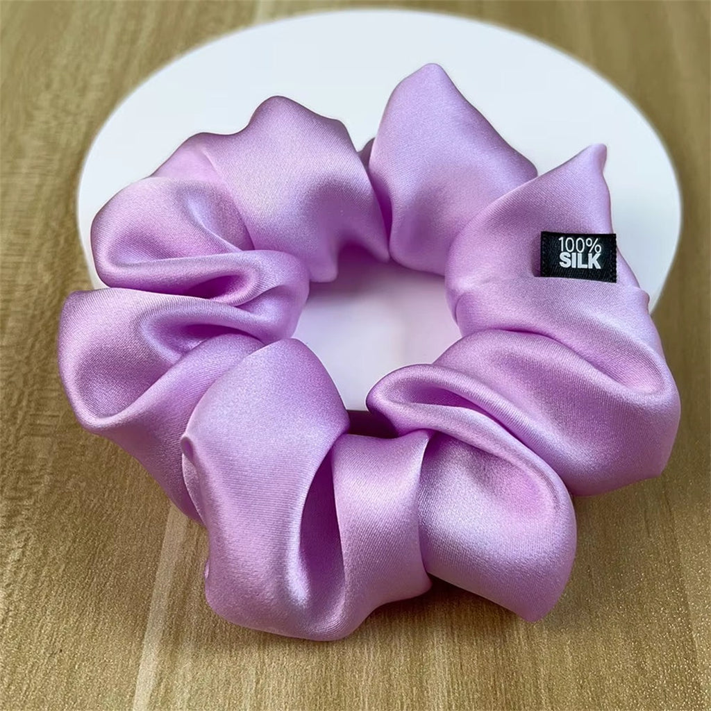 Chouchous En Soie De Mûrier 100%, Bande De Caoutchouc Élastique, Attaches Pour Cheveux, Grandes Cordes De Gomme, Porte-Queue De Cheval Pour Femmes Et Filles, 19 Mamans