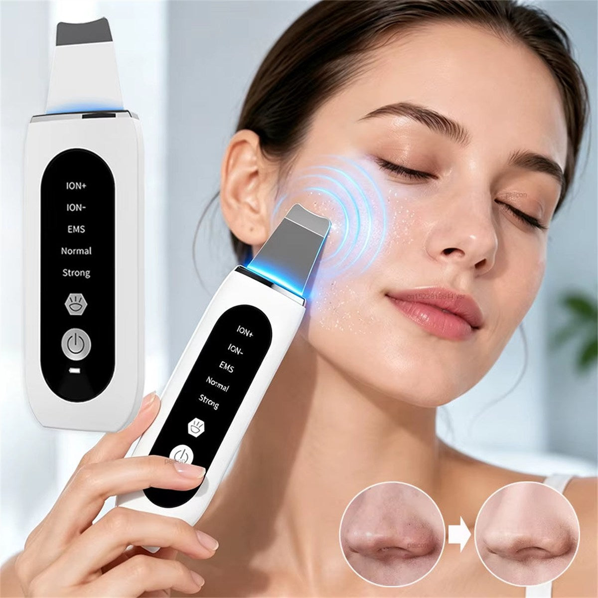 Nettoyeur De Peau À Ultrasons, Machine De Peeling Facial, Points Noirs, Acné, Nettoyage En Profondeur Des Pores, Exfoliant Facial À Ultrasons, Éliminateur De Points Noirs