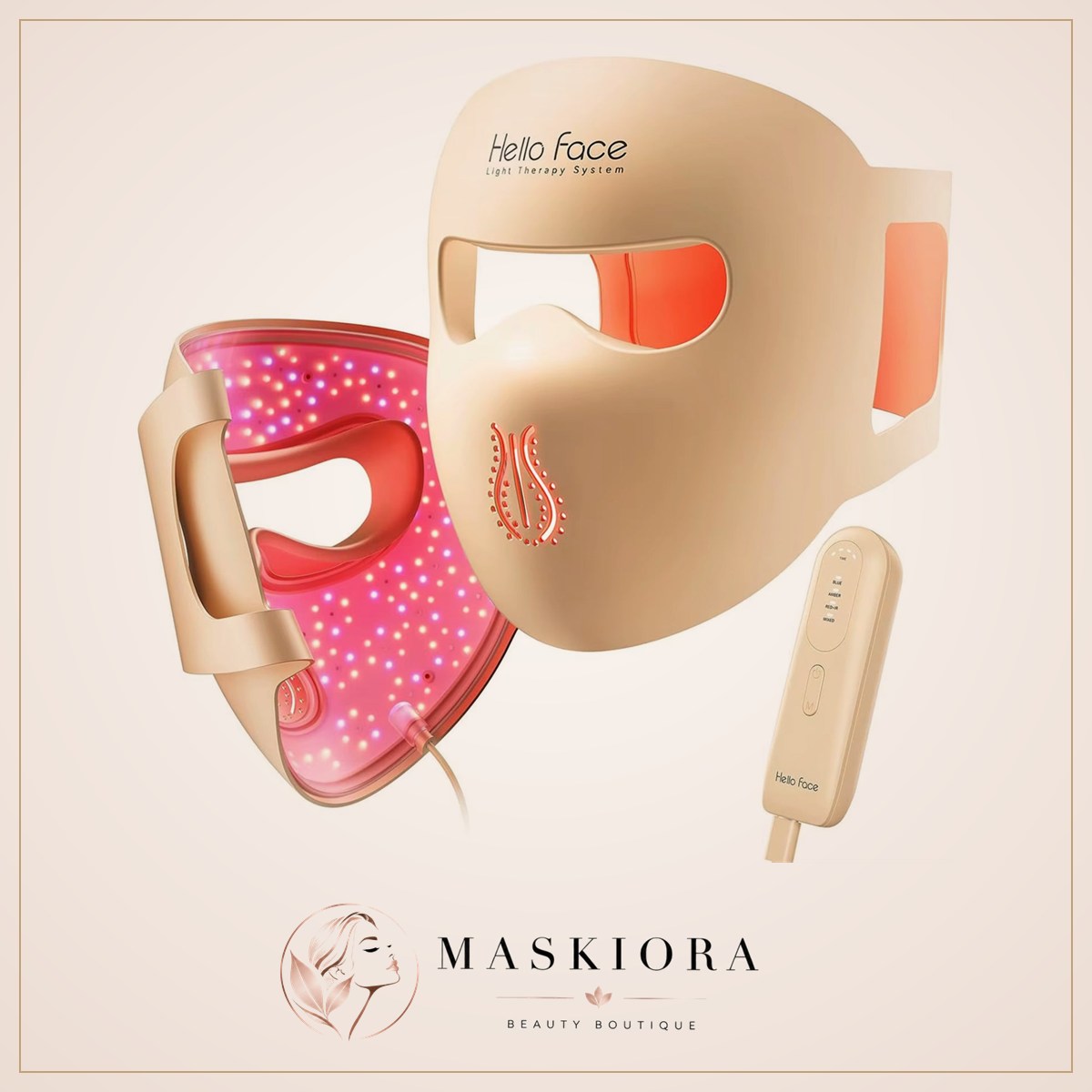 Masque LED  M300 510K/CE, 311 LED, 4 Modes, Soin Du Visage, Silicone Ergonomique, Confort Visuel