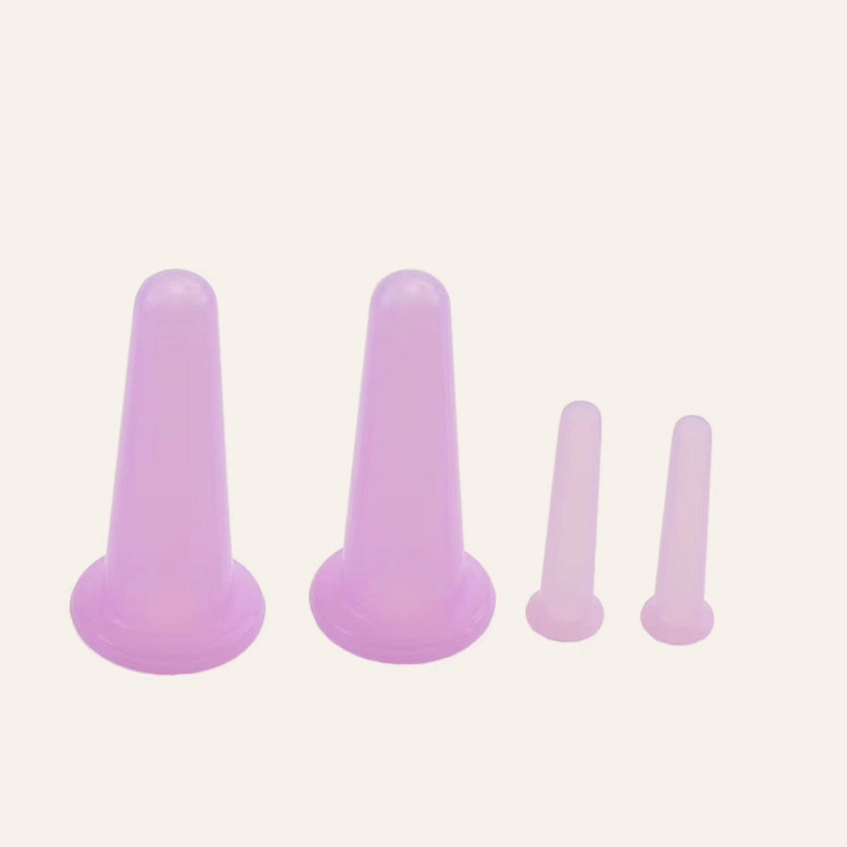 Ensemble De Ventouses Faciales En Silicone, Kit De Tasses De Massage Sous Vide, Tasse De Massage Du Visage En Silicone Naturel, Outil De Beauté Anti-Âge 4 Pièces
