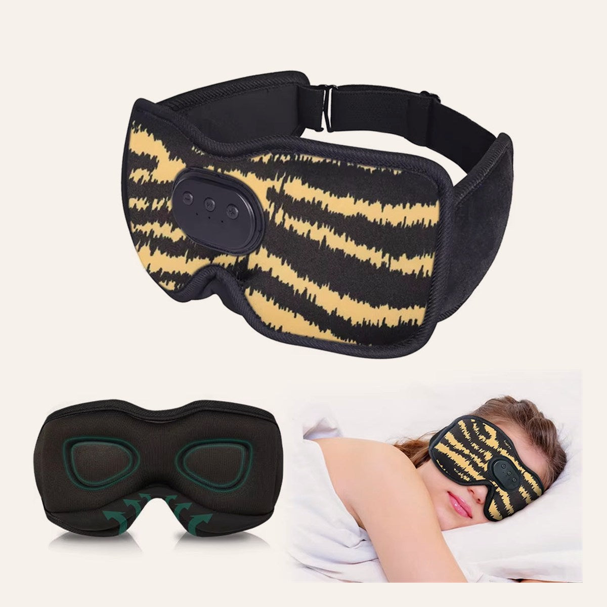 Casque De Masque Pour Les Yeux De Sommeil Bluetooth Haut De Gamme - Mélange De Casque De Sommeil 3D Innovation Pour Le Sommeil Sonore Masque Pour Les Yeux Bluetooth