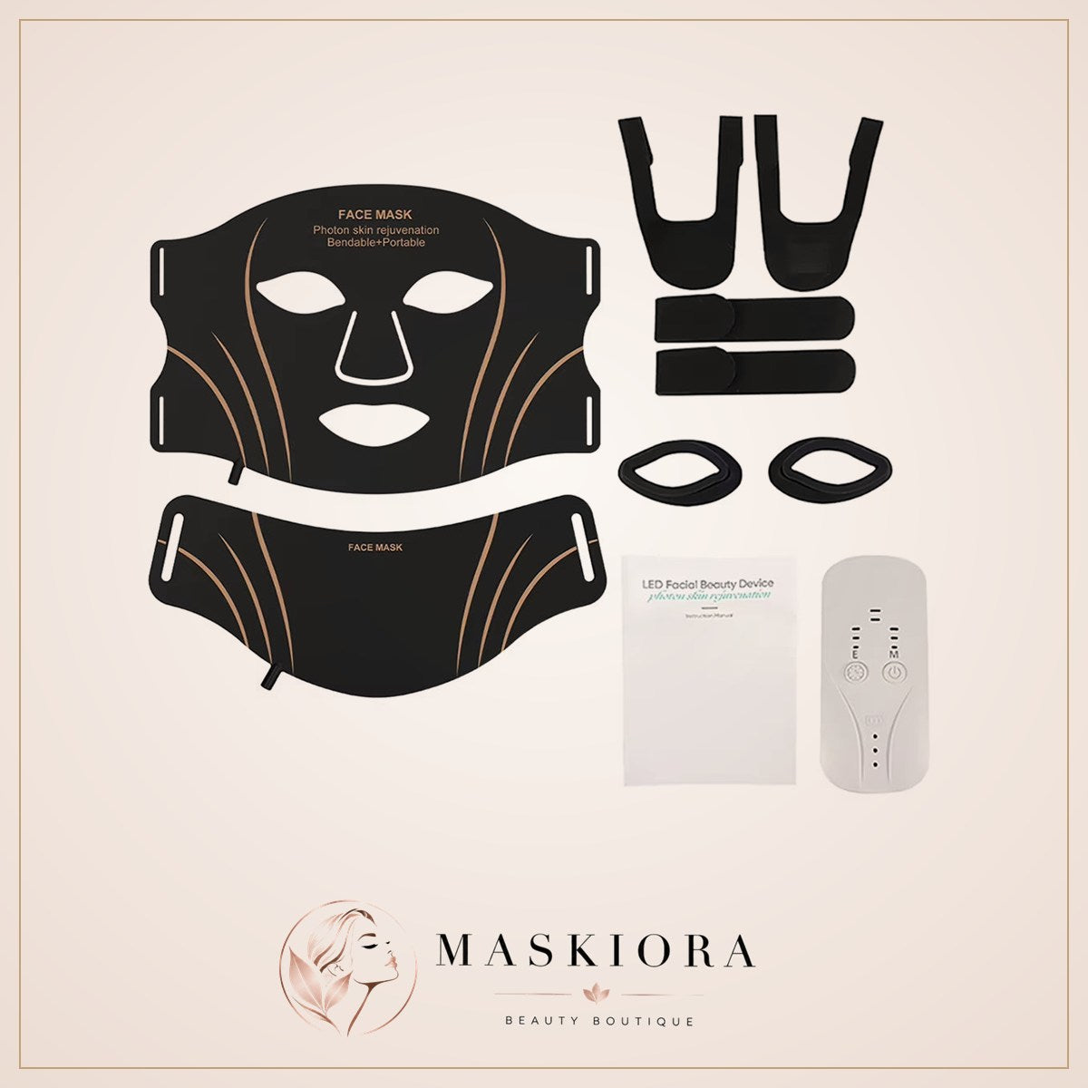 Masque LED 7 Couleurs Pour Le Visage Et Le Cou, Lumière Rouge, Rajeunissement De La Peau, Éclaircissement, Silicone Souple, Photothérapie Faciale, Réparation Cutanée Flexible
